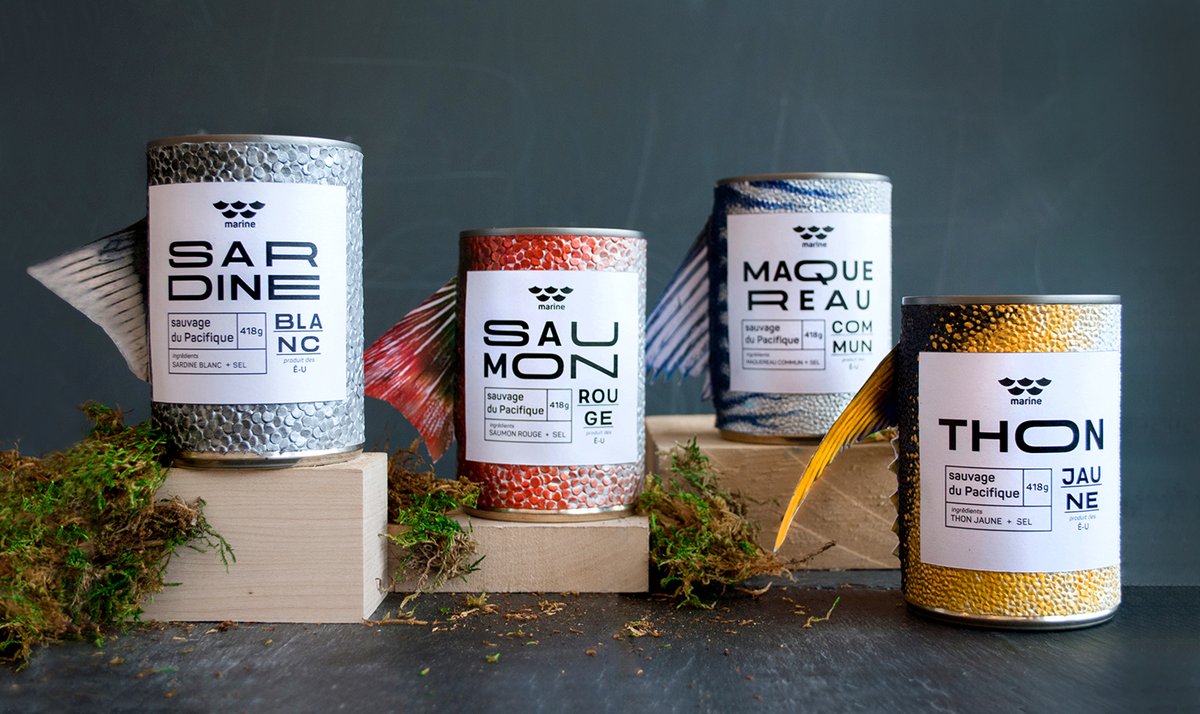 Marine海鮮食品標(biāo)志設(shè)計
