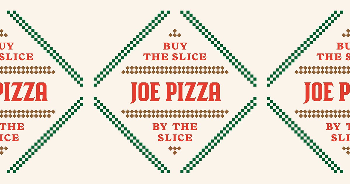 JOE PIZZA餐廳品牌設(shè)計(jì)  標(biāo)志及輔助圖形搭配