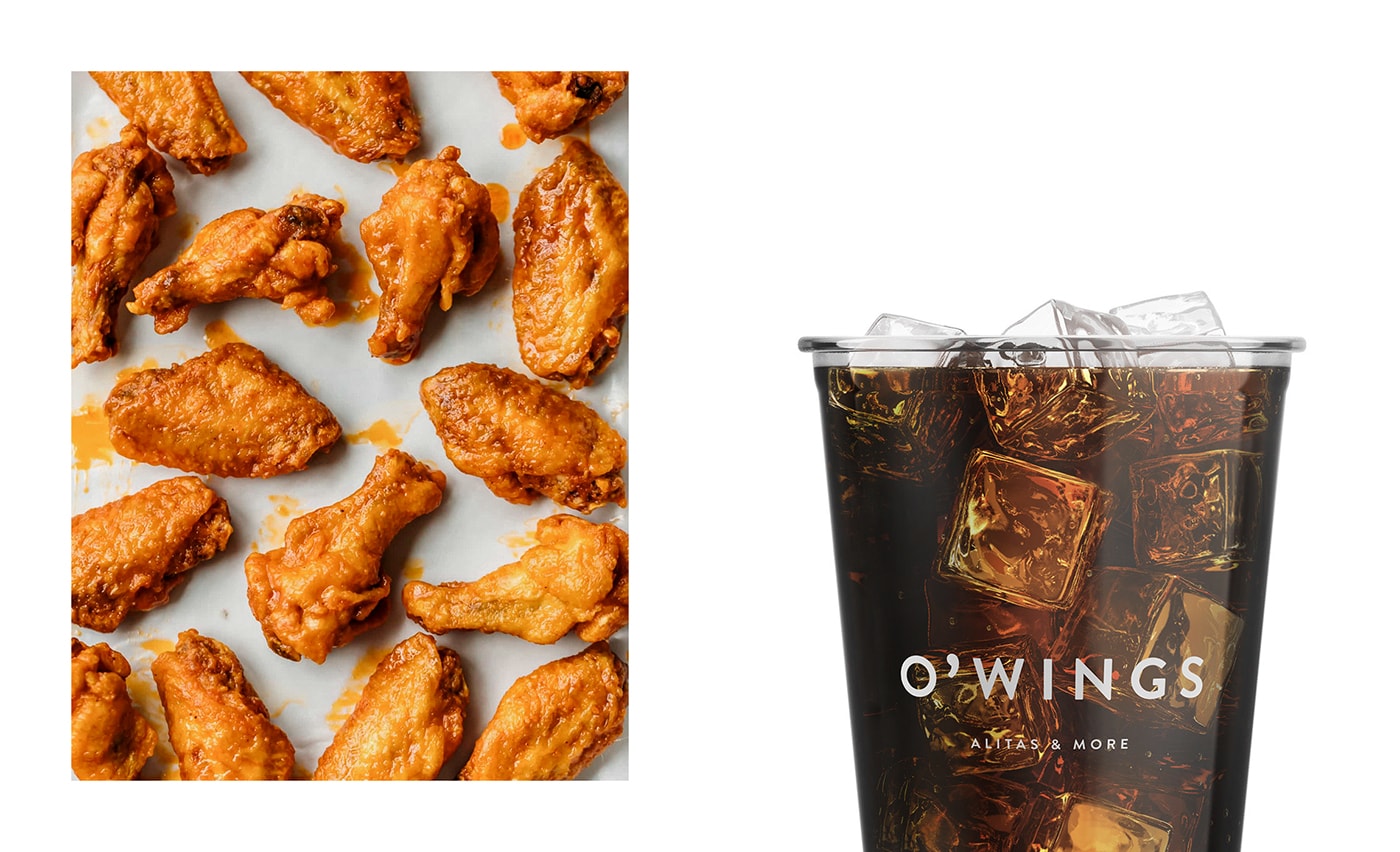 O'Wings 高檔快餐店品牌設計——品牌視覺營銷塑造差異化，餐飲品牌設計，餐飲視覺營銷，品牌設計公司，深圳品牌設計，左右格局